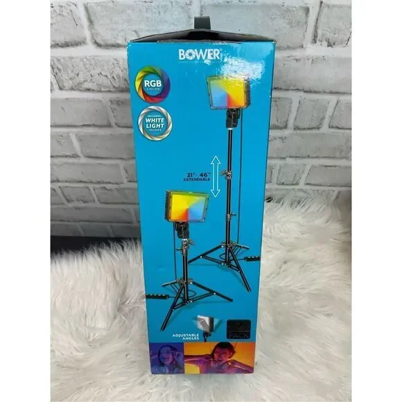 BOWER® SMART PHOTOGRAPHY SERIES 2-PACK CREATOR LIGHT KIT Tripods - Picture 2 of 5